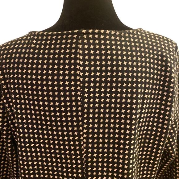 Talbots Black and White Pattern 3/4 Bow Sleeve Boatneck Sweater Sz L - Picture 8 of 13